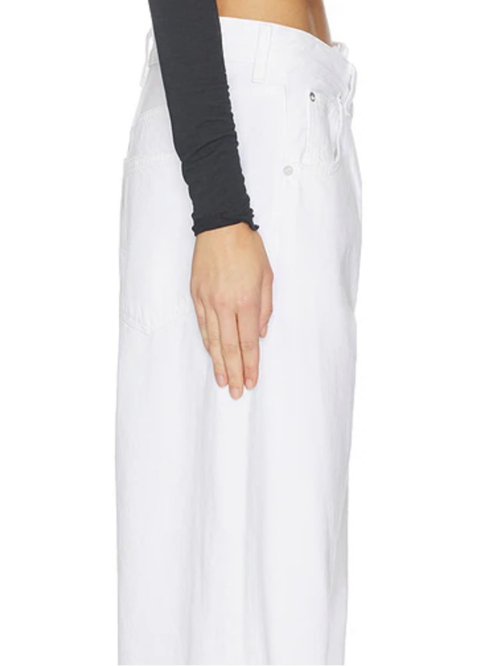 $470 AGOLDE Vana Folded High-Rise Wide Leg Jeans in White Milkshake US29 - Picture 5 of 6